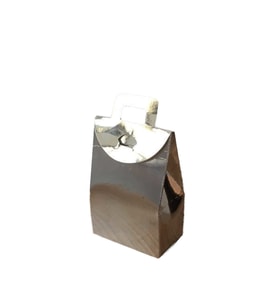 Kına Ve Çerez Çantası Karton DÜZ 7.5X11X4  CM (20 Adet)  Gümüş
