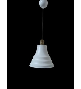 Dylight Retro Metal Eskitme Duylu Beyaz içi Beyaz Tekli Sarkıt Avize Çap.27 cm