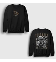 Presmono Unisex Siyah Venomous Snake Sırt Baskılı Sweatshirt 518241tt