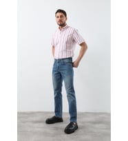 Erkek Açık Mavi Düz Kesim Jean Pantolon