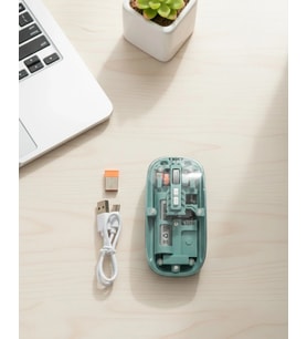 Pilelistore  Bluetooth ve 2.4G USB Destekli Pilli Kablosuz Şeffaf Mouse