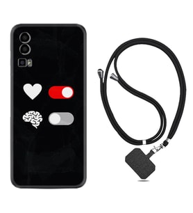 General Mobile Gm 23 Kılıf Silikon Boyun Askılı İpli Desenli Silikon Love Brain 1722