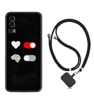 General Mobile Gm 23 Kılıf Silikon Boyun Askılı İpli Desenli Silikon Love Brain 1722