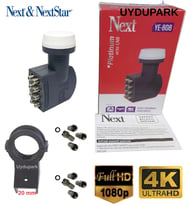 Next 8'li Sekiz Çıkışlı Çanak Anten Lnb'si+20 mm Lnb Tutucu Plastiği (Siyah-Haki-Gri)