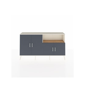 Arges Konsol 6 Raflı 4 Kapaklı 176x30x99 Aytaşı-Antrasit/Çam