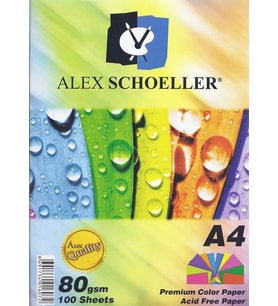 Alex Schoeller Renkli Çizgisiz Kağıt 10 Renk 100’lü Paket