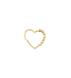 Altın Kalp Formlu Toptop Burun Piercing