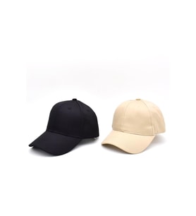 Unisex Ayarlanabilir Spor Basic Kep Şapka  Siyah Bej 2li Paket (Karışık)