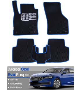 SKODA SUPER B (2024-2025)Uyumlu EVA Paspas Tam Set–Oto Paspas,Araca Özel,Kolay Montaj