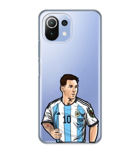 Xiaomi Mi 11 Lite Uyumlu Lionel Messi Desenli Şeffaf Telefon Kılıfı