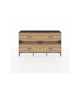 Arges Konsol 2 Raflı 4 Çekmeceli  176x30x99 Antrasit-Çam