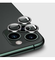 Apple Apple iPhone 12 Pro Max Kamera Lens Koruyucu HD Kalite Çerçeveli Tempered Glass Cam (Gümüş)