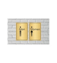 MAN WOMEN YAZILI GOLD METAL LEVHA  ÖLÇÜ 15 X 10 CM