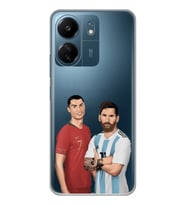 Xiaomi Redmi 13C Uyumlu Cristiano Ronaldo & Lionel Messi Tasarımlı Şeffaf Telefon Kılıfı