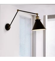 MYLİGHTS  RETRO ÜÇ MAFSALI HAREKETLİ RUSTİK APLİK AKROBAT APLİK (Siyah)