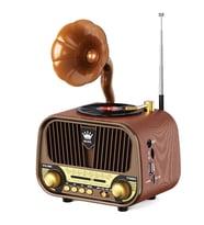 RT-728 Şık Tasarımlı Gramafon Görünümlü Klasik Retro Nostalji Bluetooth/USB/Sd/ Radyo Mp3 Player Müzik Kutusu