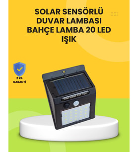 Güneş Paneli İle Şarj Olan 20 Led Dış Mekan Hareket Sensörlü Lamba