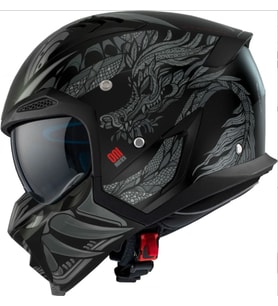 Motosiklet Kaskı Hunter SV Oni B2 Matt Gray Sport Moduler Kask Off-Road