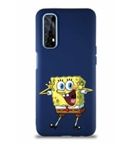 Realme 7 Soft Premier Kapak Sünger Bob Tasarımlı Silikon Kılıf - Lacivert (Şeffaf)