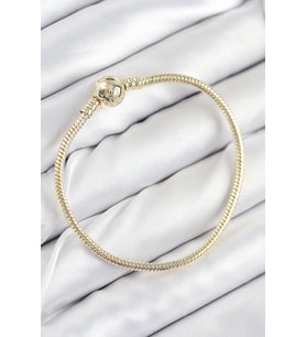 Pirinç Charm Topcuk Model Gold Renk Kadın Bileklik TJ-BB7807