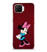 Oppo A73 Soft Premier Kapak Minnie Mouse-F Tasarımlı Silikon Kılıf - Mürdüm (Şeffaf)