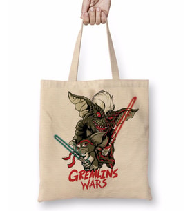 Gremlin Wars Gremlin Savaşları Bez Çanta Uzun Saplı