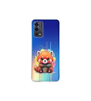 Oppo A55 ile Uyumlu Splash Tilki Tasarımlı Şeffaf Silikon Kılıf