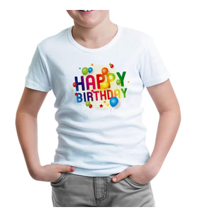 Happy Birthday Beyaz Çocuk Tshirt
