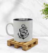 BK Gift Kişiye Özel Kaptan Tasarımlı İçi Siyah Renkli Kupa Bardak Model 6