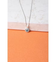 Nazar Boncuğu Yuvarlak Küçük Göz Mavi 925 Ayar Gümüş Kolye (Silver)