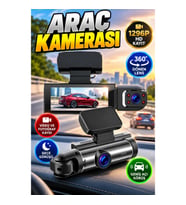 Black Box Traffic Recorder 360 Derece Dönen HD Araç Kamerası 1296P Video ve Fotoğraf Kayıt Cihazı