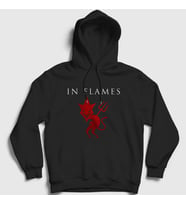 Presmono Unisex Beyaz Devil In Flames Kapüşonlu Sweatshirt 83670tt (Siyah)