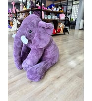 Dev Peluş Fil Oyuncak 150 Cm - Koca Boy, Sevimli ve Renkli (Mor)