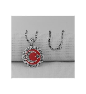 Testere Tasarımlı 925 Ayar Gümüş Kolye Ucu Deri İp Hediyeli