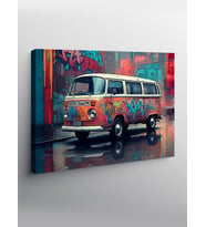 Kanvas Tablo Grafitili Volkswagen Minibüs