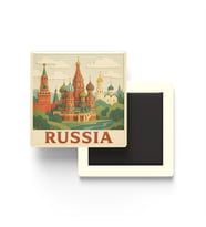 Rusya - Russia - Paper Cut Art - Baskılı Buzdolap Magneti Kare - 9x9 cm