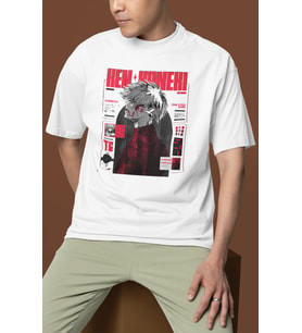 Tasarım Ken Kaneki Tokyo Ghoul Baskılı Unisex Oversize Anime Dizi Karakter Tişört
