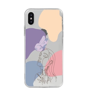 Iphone X / Xs Uyumlu Silüet Kadın Desenli Şeffaf Telefon Kılıfı