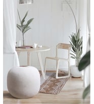 Koza Home Fluffy Örgü Puf Beyaz 8001
