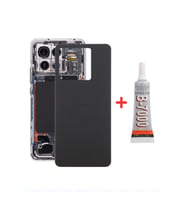 Xiaomi Redmi Note 13 Pro 5G Arka Kapak - Arka Pil Batarya Kapağı + B7000 Yapıştırcı - 2312DRA50G Uyumlu (Siyah)