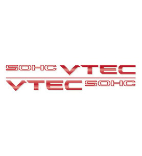 Vtec Sohc Oto Sticker Set 40X3Cm Kırmızı Araba Etiket