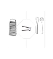 2'li Çırpıcı+Çelik Rende+Çelik Sarımsak Ezici 3Lü Set Pratik Mutfak Gereçleri (Metal)