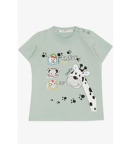 Breeze Erkek Bebek Tişört Sevimli Hayvancıklar Baskılı 9 Ay-3 Yaş, Mint Yeşili