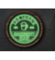 BK Gift Kişiye Özel Led Işıklı Yuvarlak Bar Tabelası, Işıklı Tabela, Bar Dekorasyonu, Duvar Dekoru, Home Bar Tabela-9