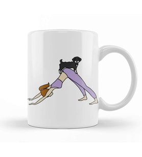 Schnauzer Yoga Mom Kupa Bardak Porselen