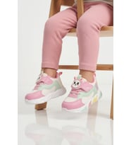 Cool Fuşya Cırtlı Işıklı Fileli Hafif Kız Bebek Spor Ayakkabı Luna B