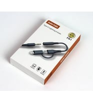 Ga78 2in1 Aux Dönüştürücü Silikon Ses Kablosu Type-C ve Lighting Kulaklık Ses Aktarımı iPhone ile Uyumlu (2in1 Aux Dönüştürücü)