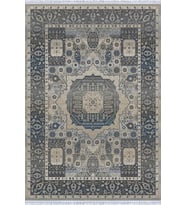 Gri Çerçeveli Dokuma Pamuk Tabanlı Kaymaz Kilim KLM202