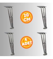 20 CM METAL BONCUKLU KOLTUK AYAĞI MOBİLYA AYAĞI ÜNİTE AYAĞI KONSOL AYAĞI PUF BERJER AYAĞI (4ADET)