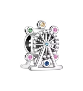 Rengarenk Dönme Dolap Lunapark Charm  925 Ayar Gümüş